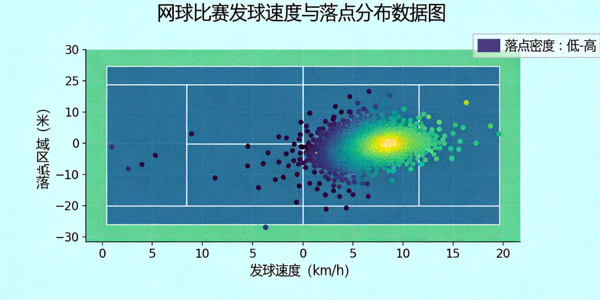 网球比赛发球速度与落点分布数据图